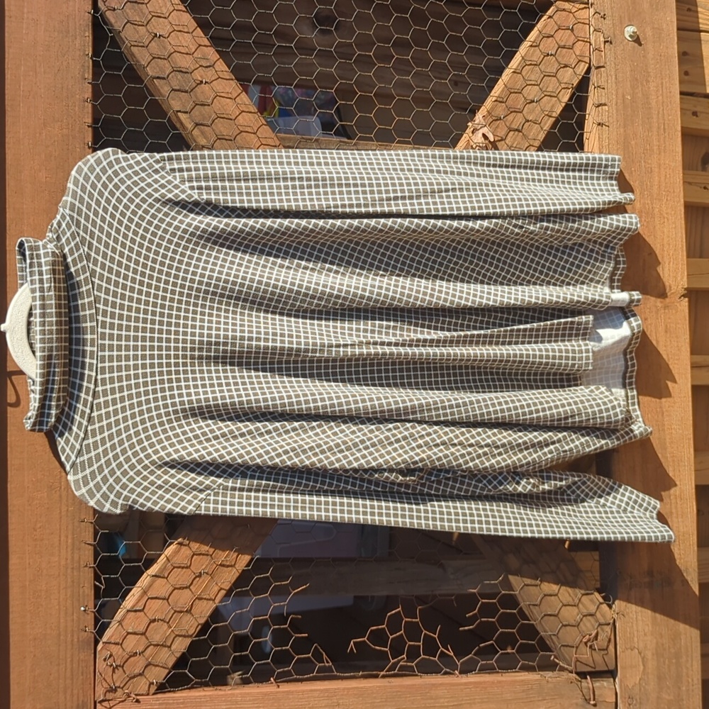 Lands End Shaped Fit Turtleneck 2X - Green and White plaid